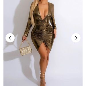 Metallic gold dress